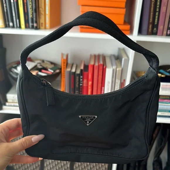 Vintage Prada Black Nylon Shoulder Bag - Picture 3 of 8
